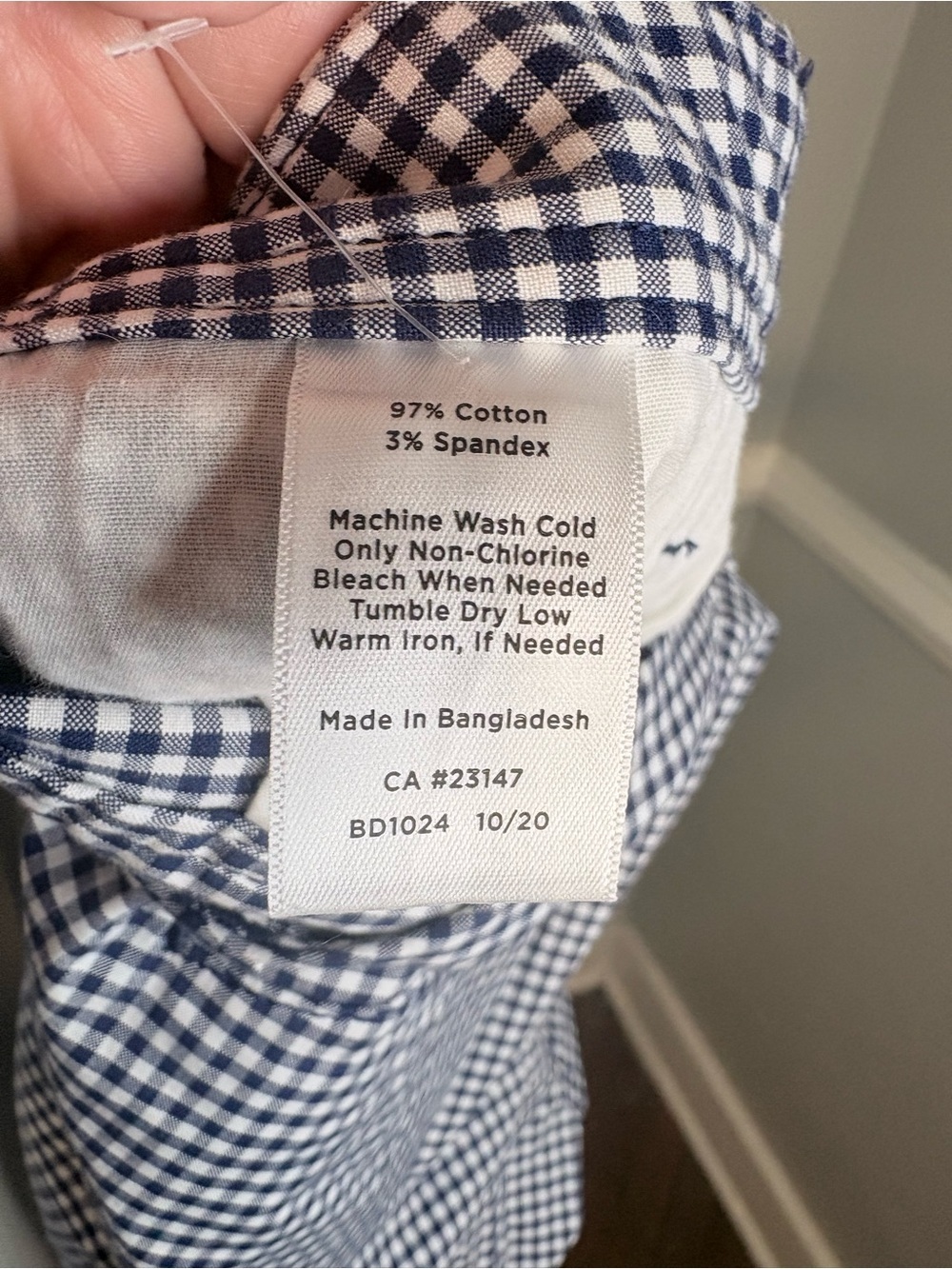 Talbots Relaxed Chino Shorts | Navy White Gingham | Size 12 - Picture 9 of 9